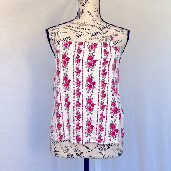 H&M Tops - H&M | Pink Roses Tank | size 4